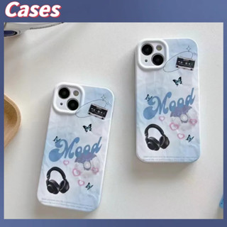 คูปองเคลม🎀เคสไอโ case for iphone 11 12 เครื่องเล่นซีดี เรียบง่ายและมีสไตล์ เคส 14 13 12 11 pro max เคสโทรศัพท์ส่วนบุคค