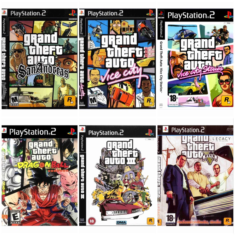 แผ่นเกมส์Ps2 - GTA (6ภาค)