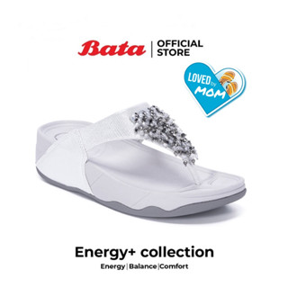 Bata Energy+ บาจา รองเท้าแตะหนีบ เสริมพื้น นิ่มสบาย รองเท้าแตะเพื่อสุขภาพ สูง 1.5 นิ้ว สำหรับผู้หญิง ของขวัญวันแม่ รุ่น Lily-2 สีขาว 6711158