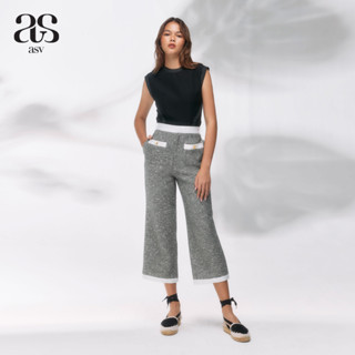 [asv pf23] Kiara Culotte Pants กางเกงผู้หญิง ขายาว ทรงคูลอต ตกแต่งกระเป๋าหน้า แต่งกุ๊นผ้าซาติน ผ้าทวีต