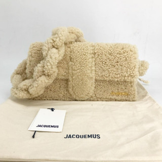 (New!) Jacquemus Le Bambidou lamb shearling shoulder bag สีNatural