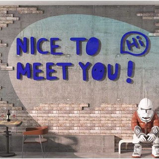 [MH] สติกเกอร์อะคริลิค 3D  Hi Nice to meet you