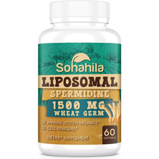 Sohahila liposomal spermidine 60 capsules ป้องกันความชรา การป้องกันริ้วรอย บำรุงผม เล็บ ผิวหนังและการทำงานของสมอง