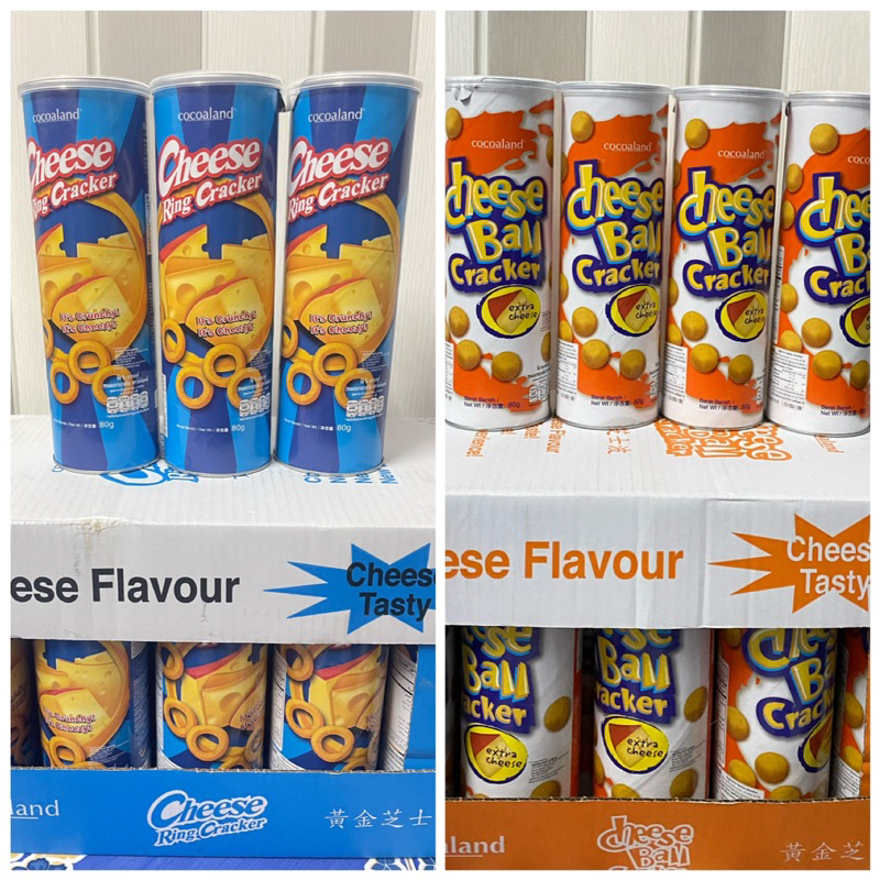 พร้อมส่ง ยกลัง ‼️โคโค่แลนด์ ชีสบอล /ชีสริง แครกเกอร์ Cocoaland CheeseBall /CheeseRing Cracker 1 ลัง 14กระปุก ขนาด 80กรัม