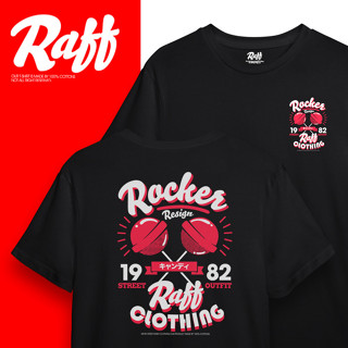 RAFF CLOTHING เสื้อยืดผู้ชาย เสื้อยืด คอกลม แขนสั้น พิมพ์ลาย ROCKER