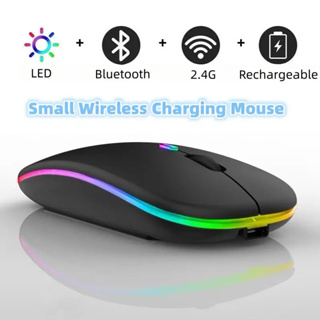 เมาส์ไร้สาย Bluetooth 2.4GHz USB RGB 1600DPI เมาส์สำหรับแล็ปท็อปคอมพิวเตอร์แท็บเล็ต PC Macbook Gaming Mouse gamer