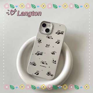 🌈Langton🌸ป้องกันการหล่น ขอบเต็ม iphone 11 14 pro max เงิน การ์ตูน หมีแพนด้า สาวน่ารักหัวใจ case for iPhone 12 13