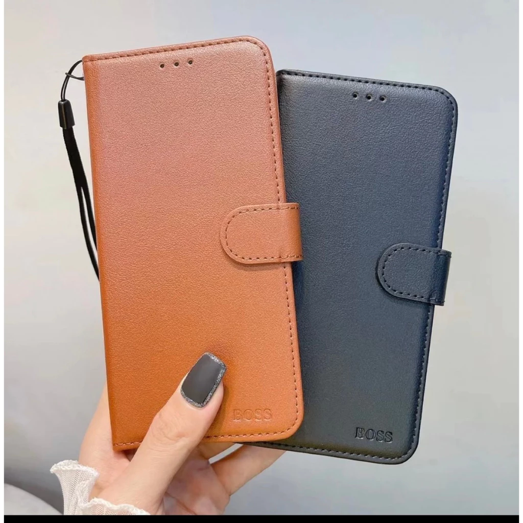 เคส ฝาพับ Boss เสียบบัตร สำหรับรุ่น Oppo A15 A15s A16 A53 A54 A74 A93 A94 Reno6 Reno6z A95 ส่งจากไทย