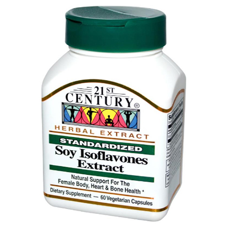 ไอโซฟลาโวน 21st Century, Standardized Soy Isoflavones Extract, 60 Vegetarian Capsules