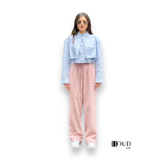 สีชมพูเบบี้พิ้งค์ Baby Pink Color กางเกงขายาว ผ้าลินิน รุ่น Basic Pants