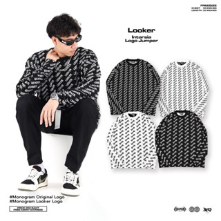 -LOOKER-  Intarsia Logo Jumper เสื้อสเวตเตอร์แขนยาวคอกลม -