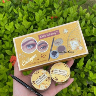 ⚡FLASH SALE⚡♡พร้อมส่ง์ Kiss Beauty collagen Eyebrow &amp; GelEyeliner No.89674-03 ชุดเขียนคิ้ว 2 PCS