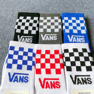 (ส่งในไทย) Vans ถุงเท้าแวน ลายตารางหมากรุก สไตล์สปอร์ต