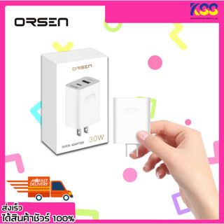 อแดปเตอร์แบบชาร์จเร็ว Orsen By Eloop C15 Adapter Dual Ports PD 30W | QC 22.5W 2 Port USB Type C Adapter Fast Charge