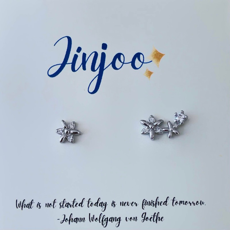 Jinjoo✨-EE01-ต่างหู flower and flowers ดีไซน์สวยหรู