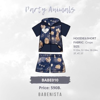 BabenistA Party Animals : BABE10 Boy Hoodie &amp; Short Navy blue