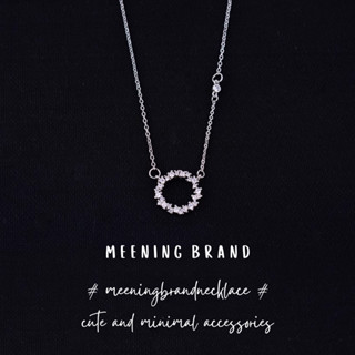 MeeningBrand❀สร้อยคอเงิน CIRCLE DIAMOND 2 สี [02-0035]