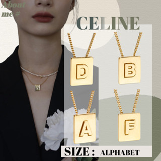 เซลีน Celine ALPHABET ทองตัวอักษรทองเหลืองสร้อยคอ/24 ตัวอักษร/ABCD/สร้อยคอผู้หญิงสร้อยคอผู้ชาย