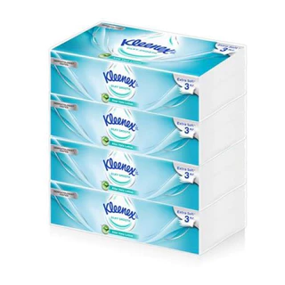 หนา3ชั้น กระดาษเช็ดหน้า KLEENEX SIKY SMOOTH 70 แผ่น แพ็ค4