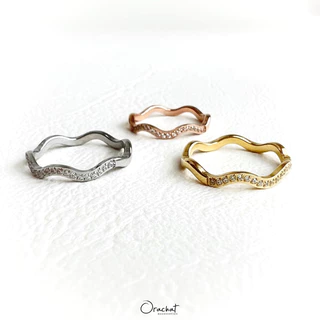 Orachat | Tiny wave 14k ring. (แหวนตัวเรือนสแตนเลส)