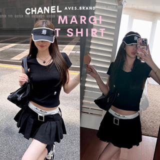 AVES.BRAND MARGI T-SHIRT เสื้อยืดคอกลมสีดำ