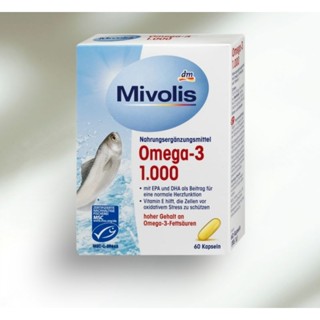 Mivolis Omega-3, 1000mg 60 capsules น้ํามันปลา หรือ Fish Oil   โอเมก้า 3 น้ำมันตับปลา
