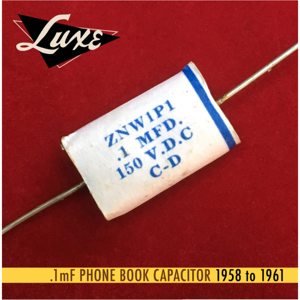 คาปา Luxe 1958–1961 Phone Book: Wax Impregnated Paper & Foil .1mF Capacitor