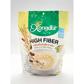 Xongdur High Fiber เครื่องดื่มธัญพืช 8 ชนิด ผสมพรีไบโอติก ช่วยการขับถ่าย รสวนิลา ซองละ 25 gm บรรจุ 5 ซอง