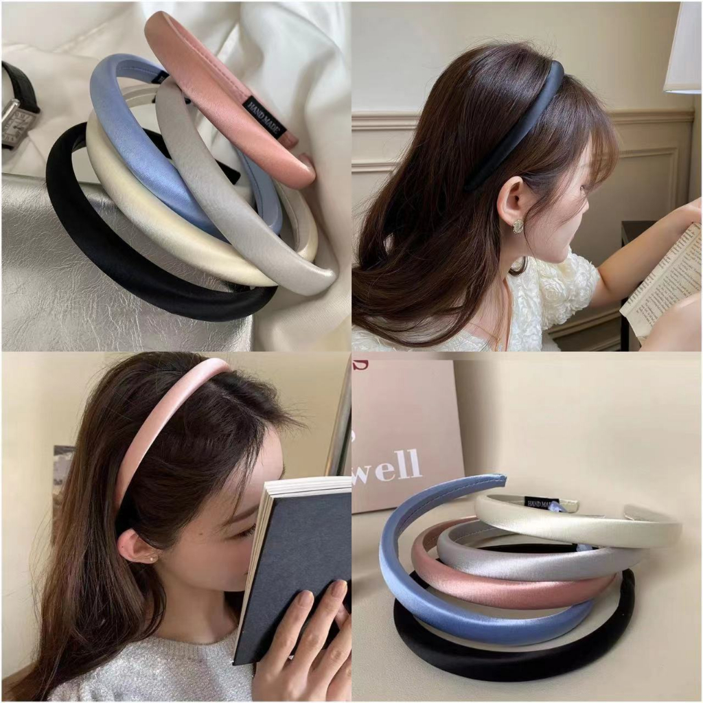 ที่คาดผม ฟองน้ำ สีบริสุทธิ์ส่วนละเอียดซาตินคุณภาพสูงทุกการแข่งขัน