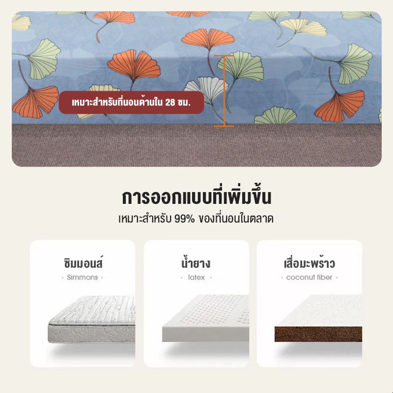 ชุดผ้าปูที่นอน 3 ชิ้น พร้อมปลอกหมอน ขนาด 3.5ฟุต 5ฟุต 6ฟุต thumbnail 7