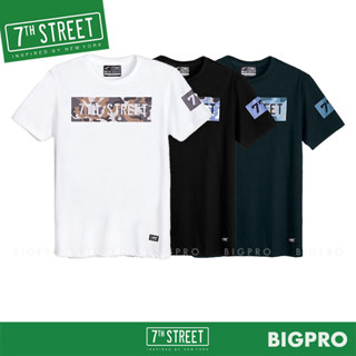 7th Street เสื้อยืด แนวสตรีท รุ่น Camo (ขาว - ดำ - กรมเข้ม) PRG001 , PRG002 , PRG006 ของแท้