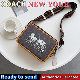 พร้อมส่ง🌟แท้ 💯%Coach Charter กระเป๋าสะพายผู้ชายหนัง PVC คลาสสิกโลโก้ขนส่ง กระเป๋า Messenger กระเป๋าแฟชั่นอเนกประสงค์