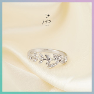 [petite by PRAKYRE] Olive Diamond Ring - แหวนสีทองลายช่อใบไม้ประดับเพชรแบบอ่อนช้อย