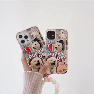 เคสขอบนิ่ม สกรีนลายน้องหมาpuppy day สำหรับรุ่นไอโฟน11 XR 7/8/Se2020 7plus 8plus i12/12pro i12promax i13 i13promax i14 i1