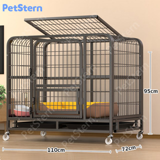 PetStern🐕 กรงสุนัขขนาดใหญ่ กรงสุนัข กรงหมา แข็งแรง ทนทาน  ไซส์XL 95x72x110 ซม. น็อคดาวน์ สำหรับพันธุ์ใหญ่