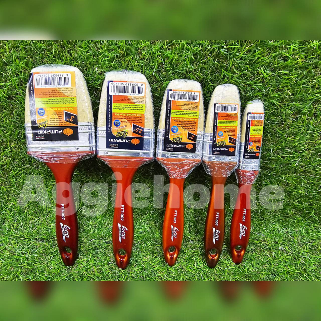 PUMPKIN แปรงทาสี ขนน้ำตาล ด้ามไม้ รุ่น PTT-007 แปลงทาสี ทาบ้าน อุปกรณ์ทาสี มีขนาดตัวเลือก