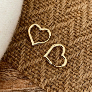 " heart hoops "  stainless steel earrings ต่างหูหัวใจ งานนำเข้า ดีไซน์เก๋มากกก