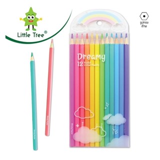 Little Tree ดินสอสีไม้พาสเทล 12 สี Pastel Color Pencil รูปทรงด้ามหกเหลี่ยม