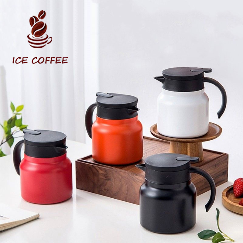 ICE COFFEE กาน้ําชาเก็บความร้อน สแตนเลส มี ที่กรอง ขนาดพกพา 800 มล. ขวดเก็บความร้อน มีให้เลือก 2สี