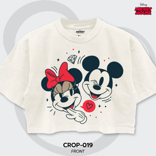 Power 7 Shop เสื้อครอป Mickey Mouse ลายลิขสิทธ์แท้ DISNEY (CROP-019)