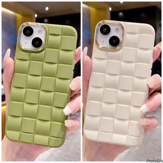 118 เคสโทรศัพท์มือถือ tpu นิ่ม กรอบสี่เหลี่ยม ลายตาราง  หลากสี สําหรับ Iphone 13 Pro Max Xr X Xs Max 11 12 Pro 12pro Max