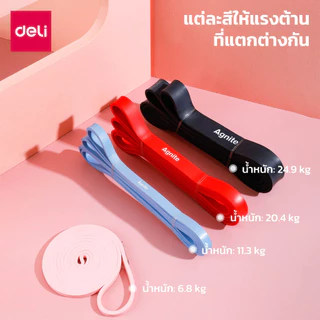 Deli ยางยืดออกกำลังกาย ยางบริหารกล้ามเนื้อ เชือกยืดออกกำลังกาย แรงต้านถึง4ระดับ ประสิทธิภาพสูง พกพาสะดวก Exercise Bands