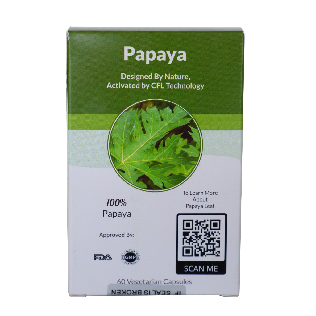 Thai Freeze Dry/ Papaya 60 Vegetarian Capsules 400mg / ใบมะละกอแคปซูล