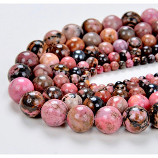 Genuine Natural Haitian Flower Rhodonite Gemstone Grade Aa Round 4mm 6mm 8mm 10mm Loose Beads 15 inch Full Strand