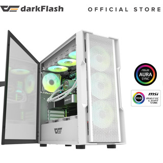 Case เคสคอมพิวเตอร์ DarkFlash รุ่น DK431 (White) (E-ATX/ ATX/ M-ATX) พัดลม 4 ตัว (RGB) ด้านข้างกระจกเทมเปอร์