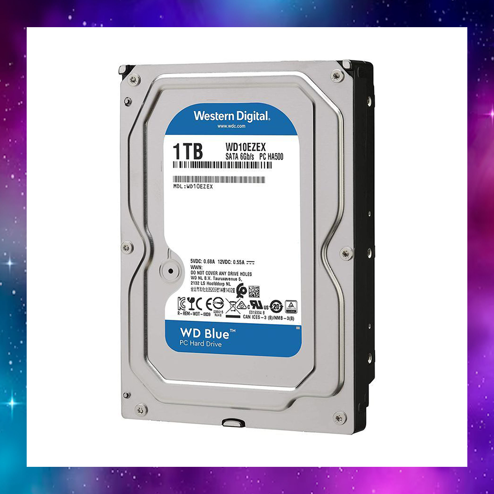 1 TB 3.5" HDD (ฮาร์ดดิสก์ 3.5 นิ้ว) HARD DISK 1TB WD BLUE SATA-III (WD10EZEX) ไม่ BAD ไม่สี ใช้งานปก