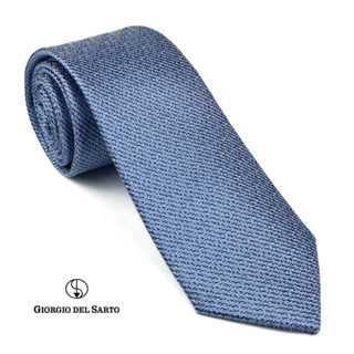 Giorgio Del Sarto Silk Necktie 7.5 cm Blue with Fabric Texture เนคไทสีฟ้ามีเท็กเจอร์