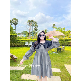 🔥Plussize🔥เดรสคนอ้วน🔥 L 40-48   XL 50-58