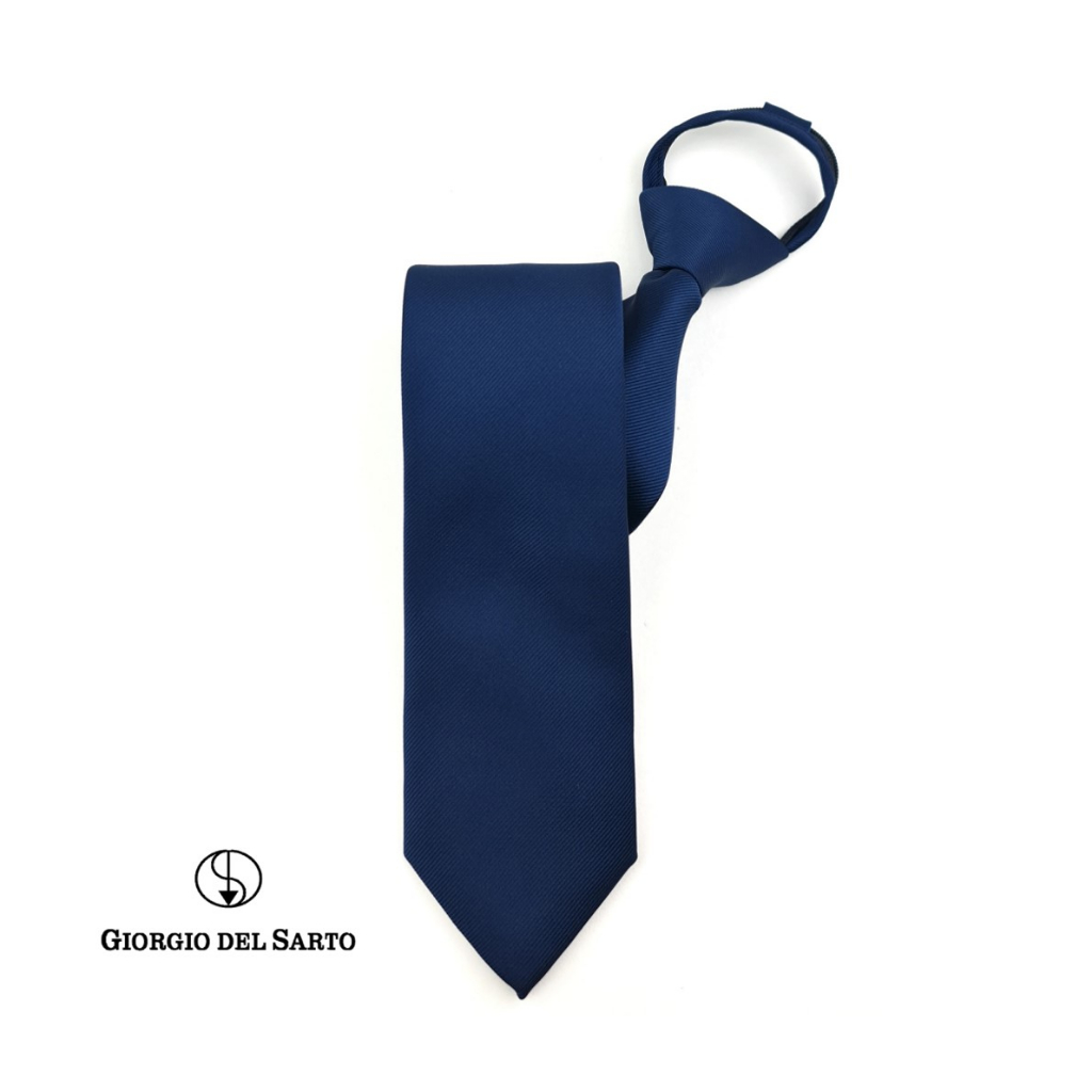 Giorgio Del Sarto Adults Zipper Tie-T Navy Blue 7.5 cm ไทซิป เนคไทสำเร็จรูปสีกรม น้ำเงิน