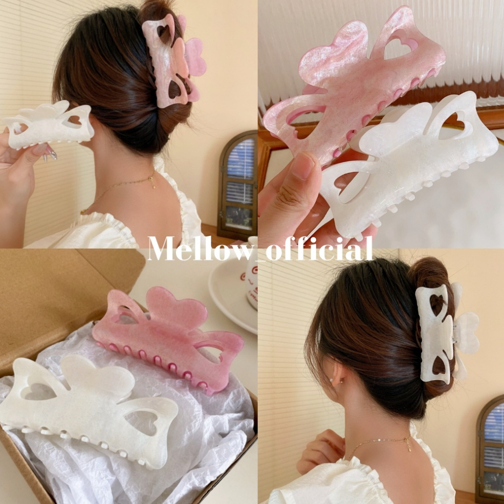 [พร้อมส่งจากไทย ] กิ๊บติดผมเกาหลี กิ๊บหนีบผม ทรงเจ้าหญิงหัวใจ น่ารัก มีกลิตเตอร์บลิ๊งๆ วิ๊งๆ สวยมากกก M19 Mellow